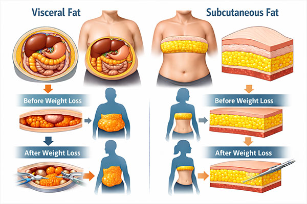 تفاوت چربی احشایی و زیرپوستی در روند لاغری و نتایج جراحی