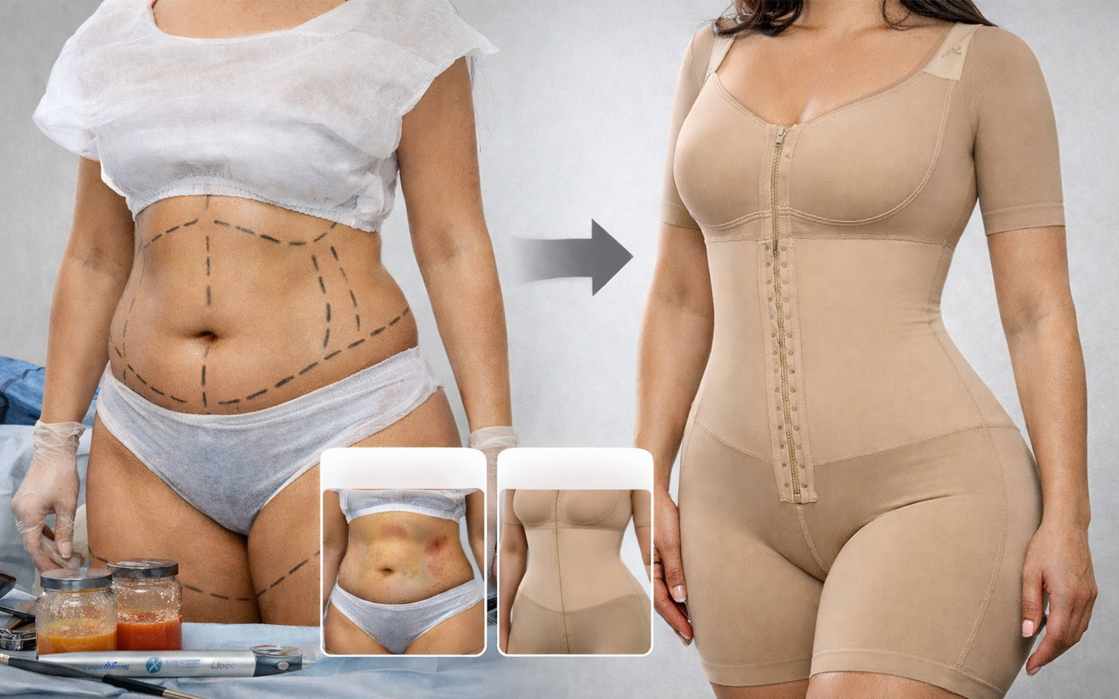 لباس فشاری چگونه به فرم‌دهی بهتر بدن بعد از لیپو ویزر کمک می‌کند؟